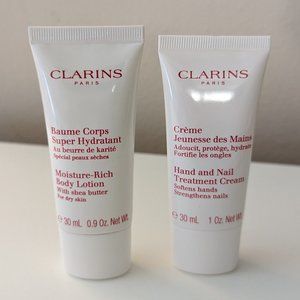 Clarins Moisture-Rich Body Lotion + Hand and Nail Moisturizing Treatment Cream